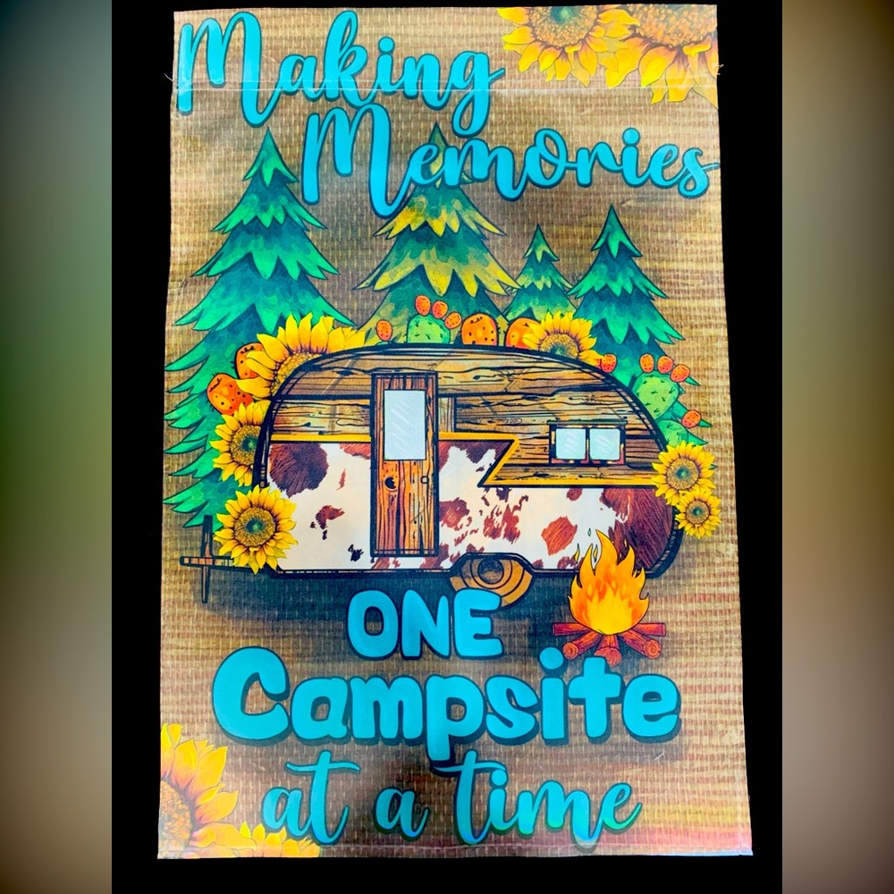 Making Memories Camping Garden Flag - NEW